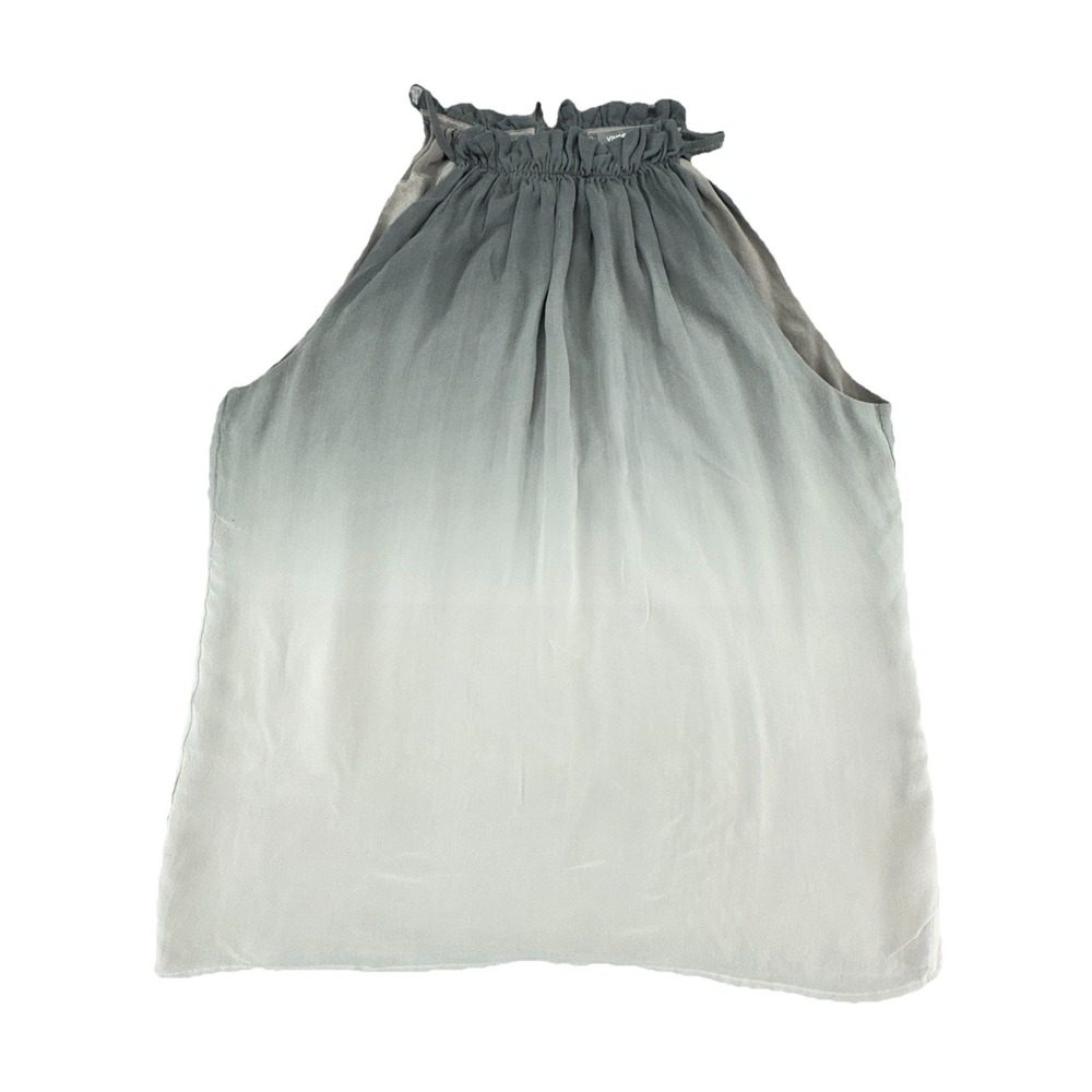 Vince Silk Ombré Sleeveless Blouse Women's Small Gray High Neck‎ Top